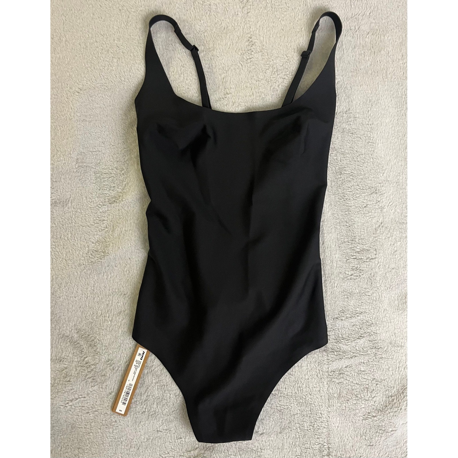SKIMS Body XS Scoop Low Back Backless Thong Bodysuit Onyx Black BD-THG-11443W