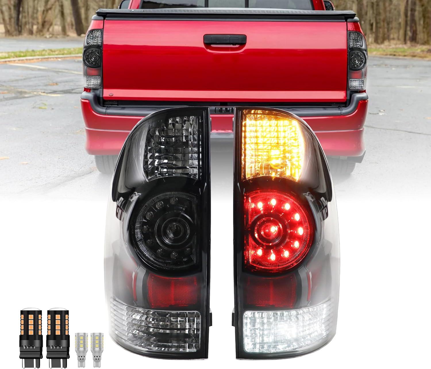 USR 05-15 Tacoma LED Tail Light Pickup - with 4 LED Bulbs UPGRADES – Replacement