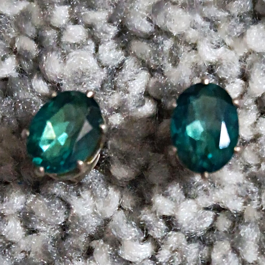 Green Topaz Oval Cut Stud Earrings 2.98ct Sterling Silver 925 Butterfly. Novembe Green Topaz Oval Cut Stud Earrings 2.98ct Sterling Silver 925 Butterfly. Novembe