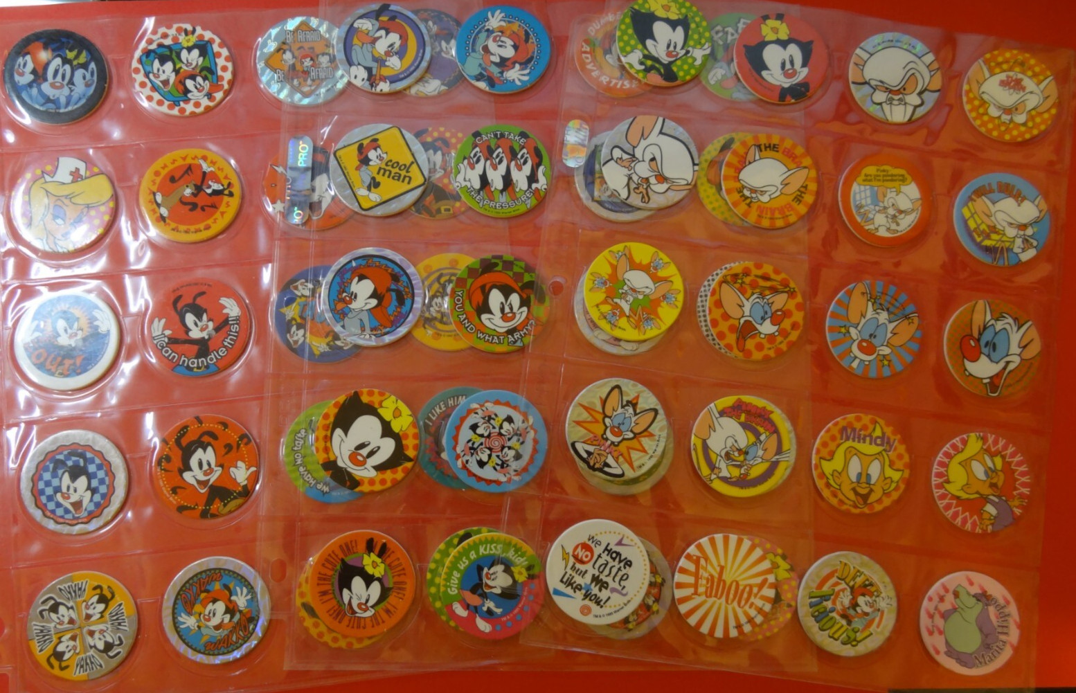 Pogs ANIMANIACS * Set 60 * 1995 Sheets included * Nice Set *Official * Silver