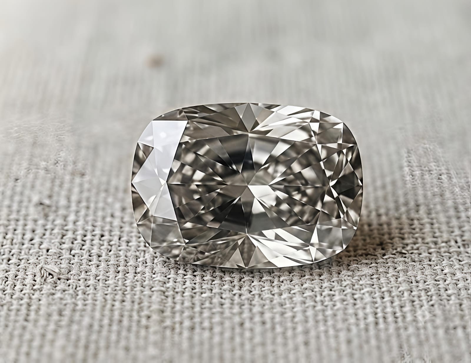 Huge 6 Ct Fancy Grey Color Cushion Cut Loose VVS1 Diamond 10x14MM Gemstone + Gif