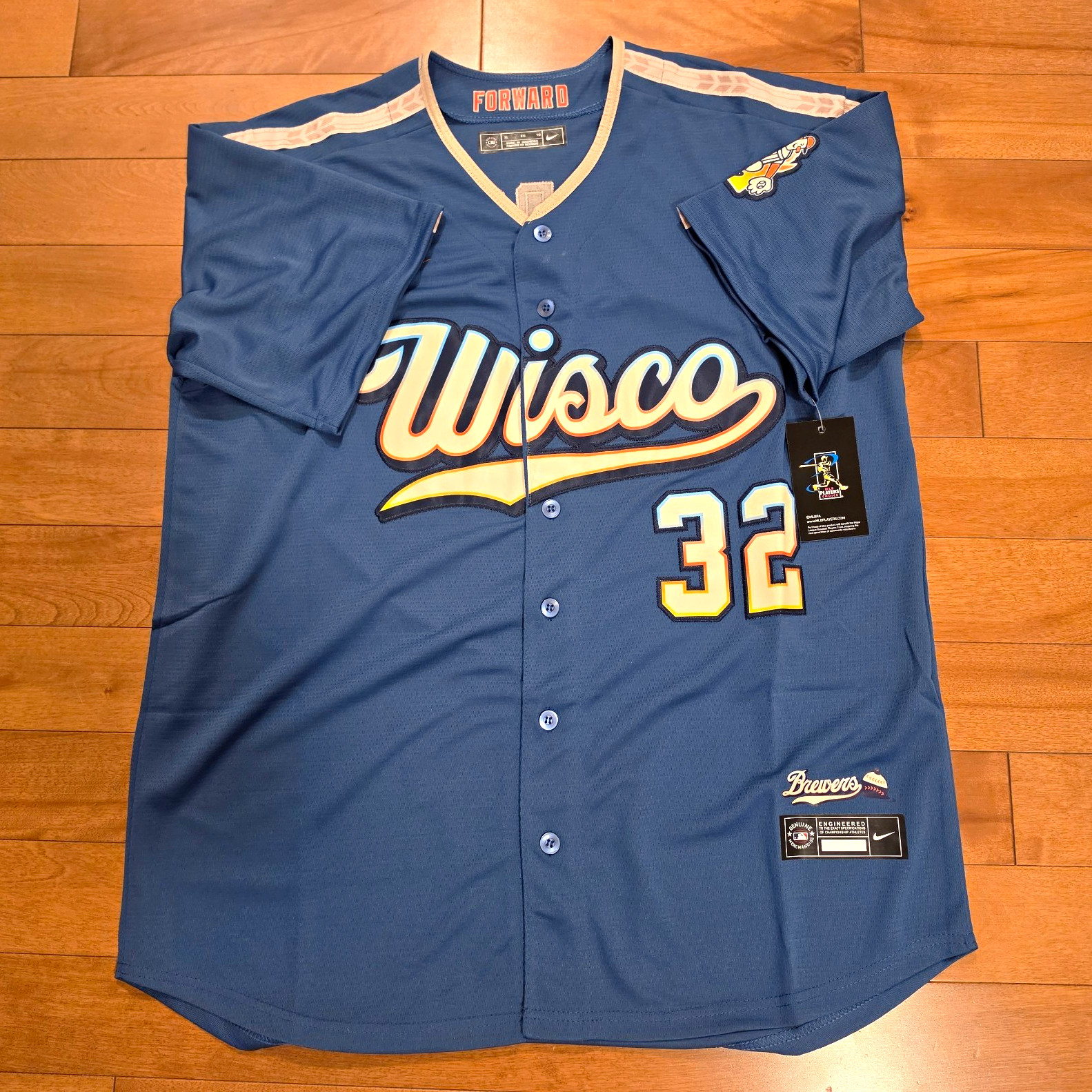 Milwaukee Brewers Jacob Misiorowski #32 City Connect Jersey Men’s XL Milwaukee Brewers Jacob Misiorowski #32 City Connect Jersey Men’s XL