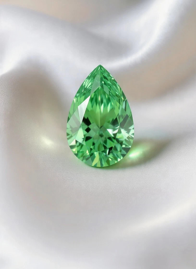 1.30 CT Natural Green Diamond Pear Cut 6x9 mm VVS1 D Grade IDGL Certified