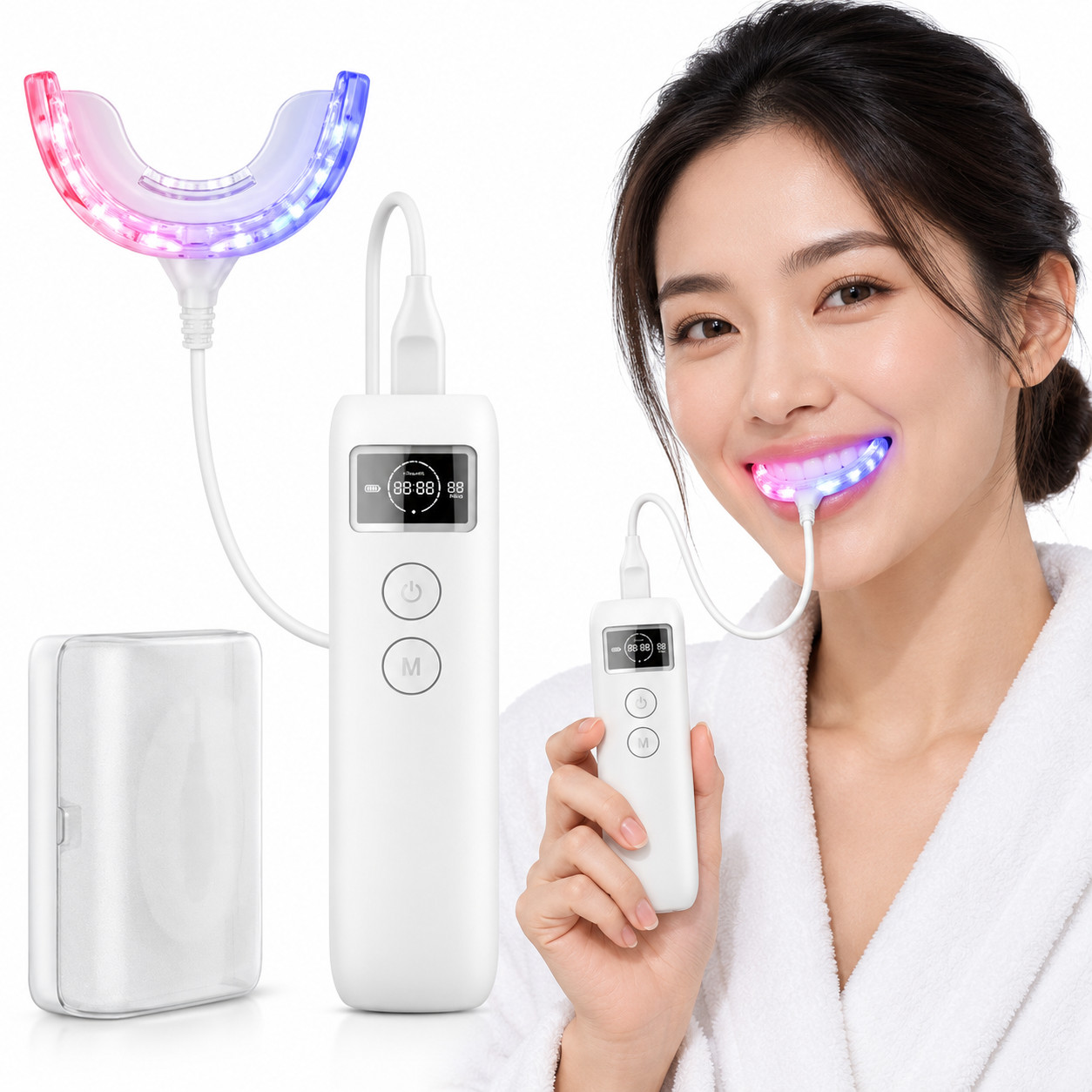 Red Light Therapy for Gums Health Red & Blue 16 LEDs Portable Personal Oral Care