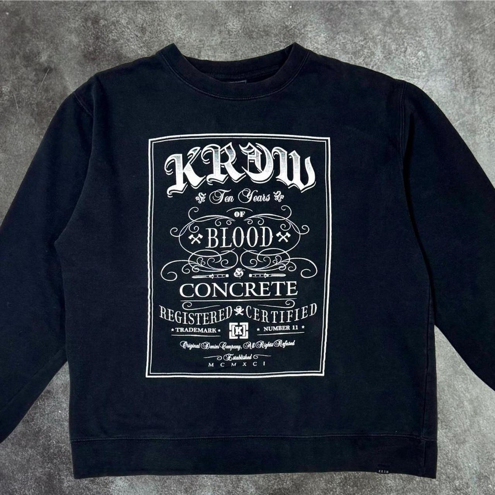 Vintage Krew Skateboards Black Crewneck Sweater L
