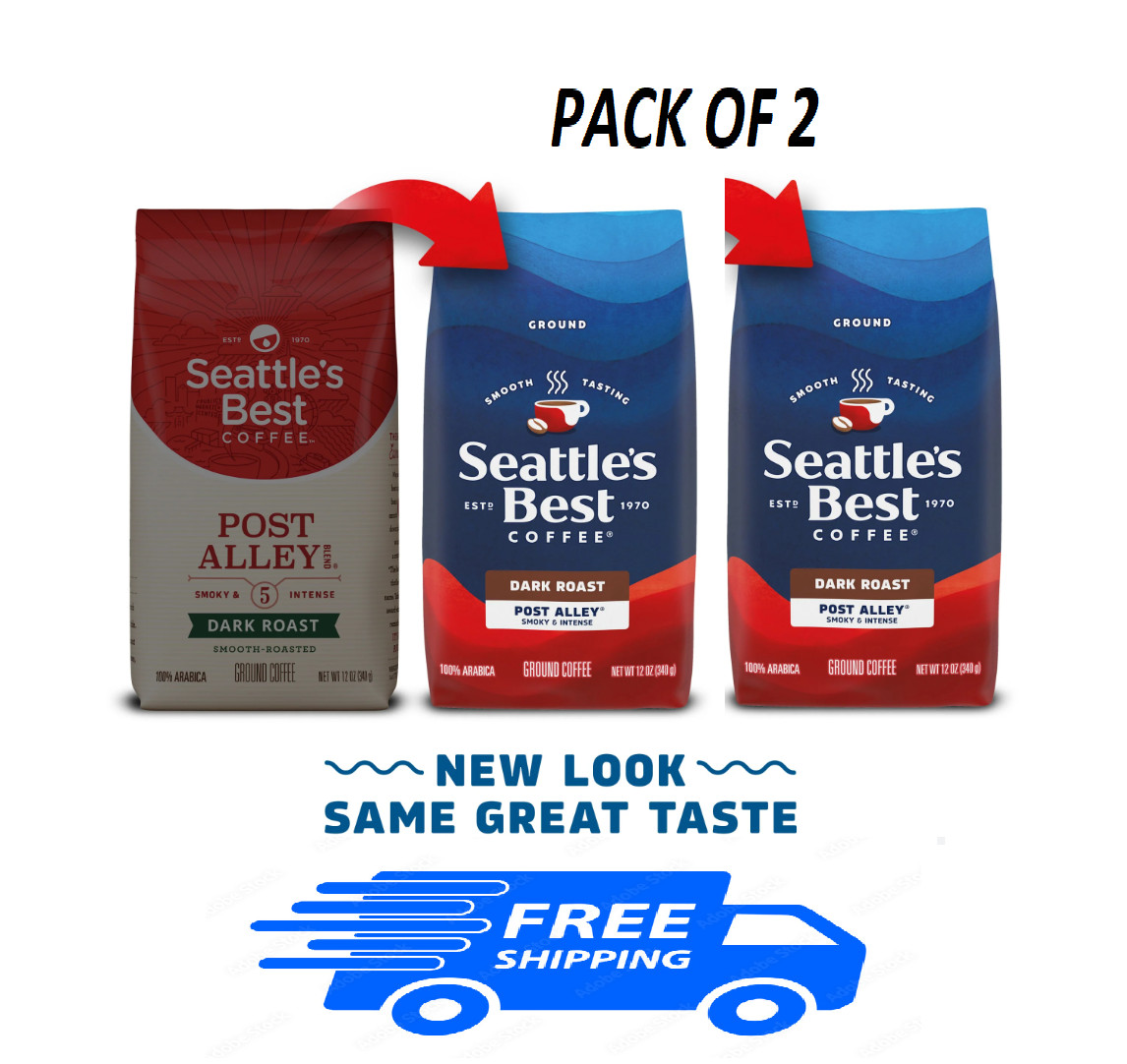 Seattle’s Best Post Alley Dark Roast Ground Coffee 12oz – 2 Pack 100% Arabica