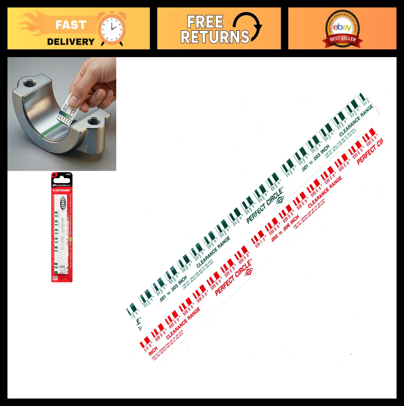 Engine Bearing Clearance Measuring Tool - Plastigauge Set with Green & Red Strip Engine Bearing Clearance Measuring Tool - Plastigauge Set with Green & Red Strip