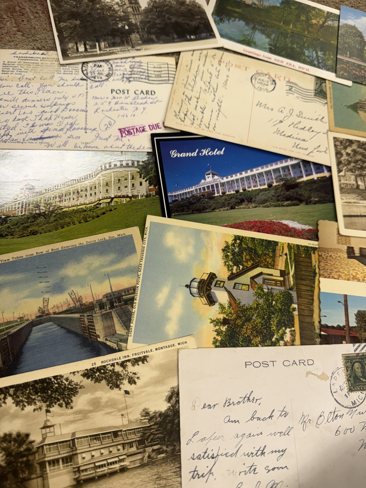 25 Vintage Postcards Lot Mixed Scenic Travel Cards Bulk Random curiosity lot