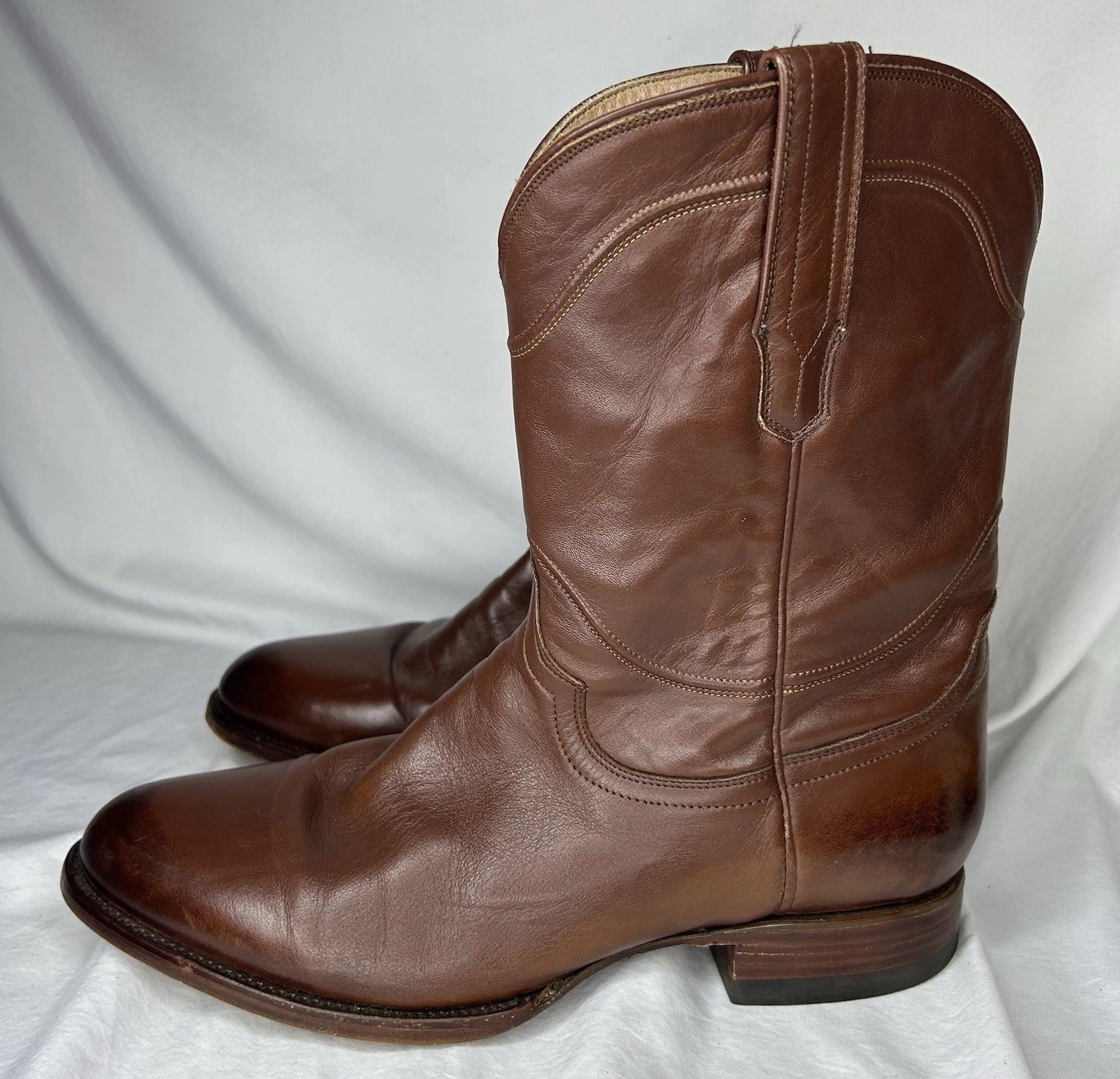 Tecovas The Earl Roper Boots Mens 10.5 EE Bourbon Calfskin Leather Western Tecovas The Earl Roper Boots Mens 10.5 EE Bourbon Calfskin Leather Western