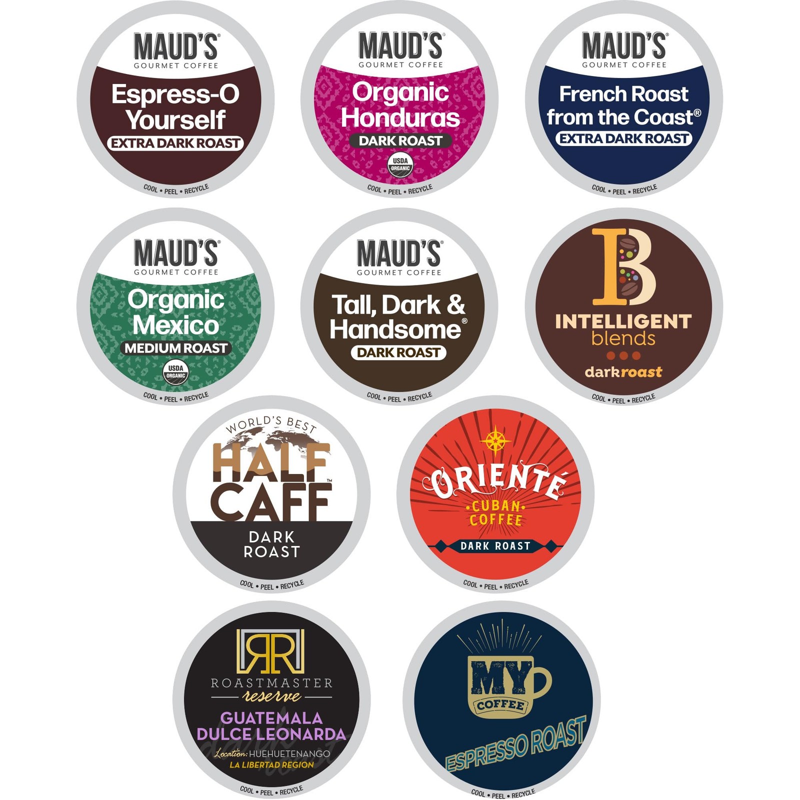 Dark Roast Coffee Pods Variety 50ct Keurig Compatible