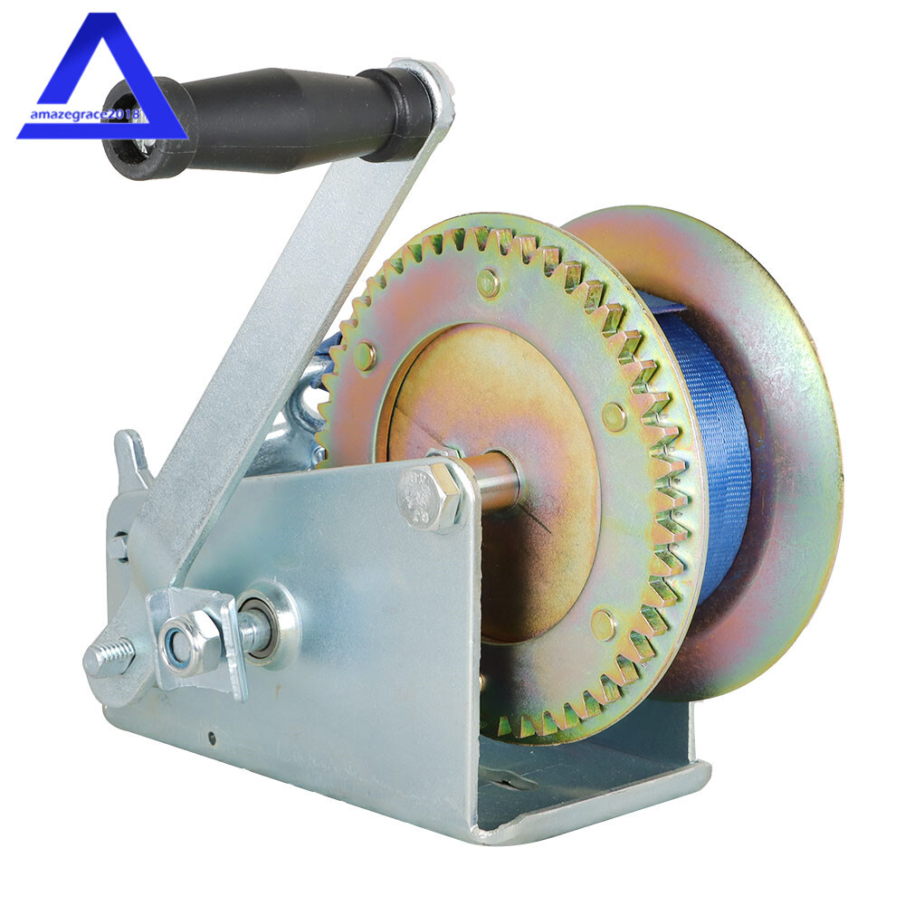 3500lbs Hand Winch Boat Trailer Winch Crank With 10m (32ft) Strap Winch