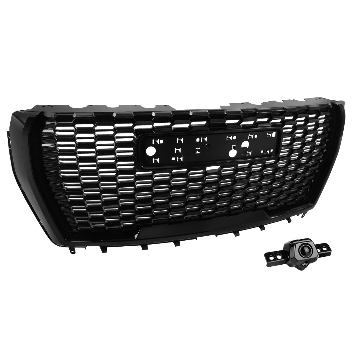 Glossy Black ABS Denali Style Front Bumper Hood Grille for GMC Yukon 21 -24