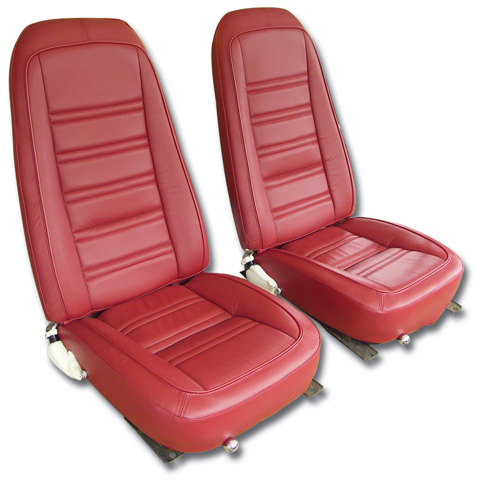 Corvette C3 Leather Seat Covers Red Leather/Vinyl Original 1977-1978