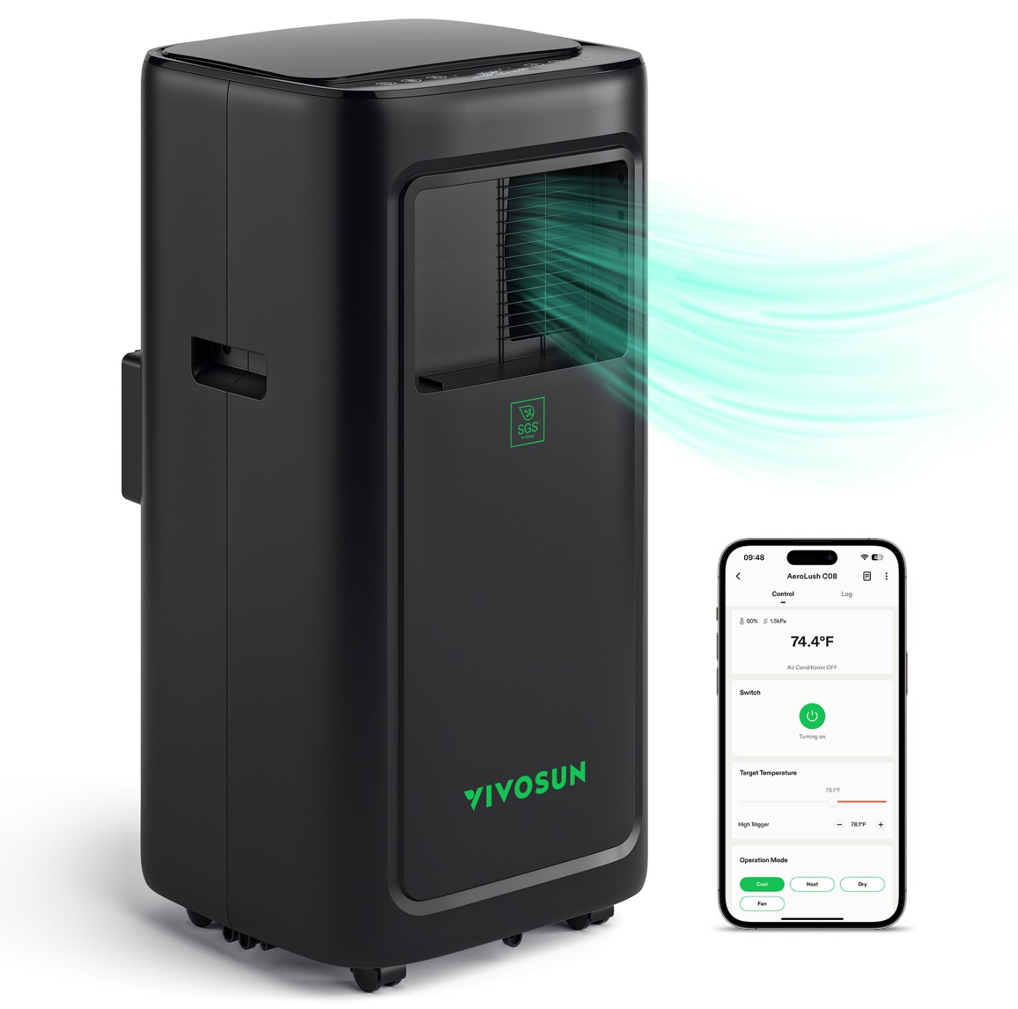 VIVOSUN 8000BTU 4-in-1 AeroLush C08 Smart Planting Air Conditioner Dehumidifier VIVOSUN 8000BTU 4-in-1 AeroLush C08 Smart Planting Air Conditioner Dehumidifier