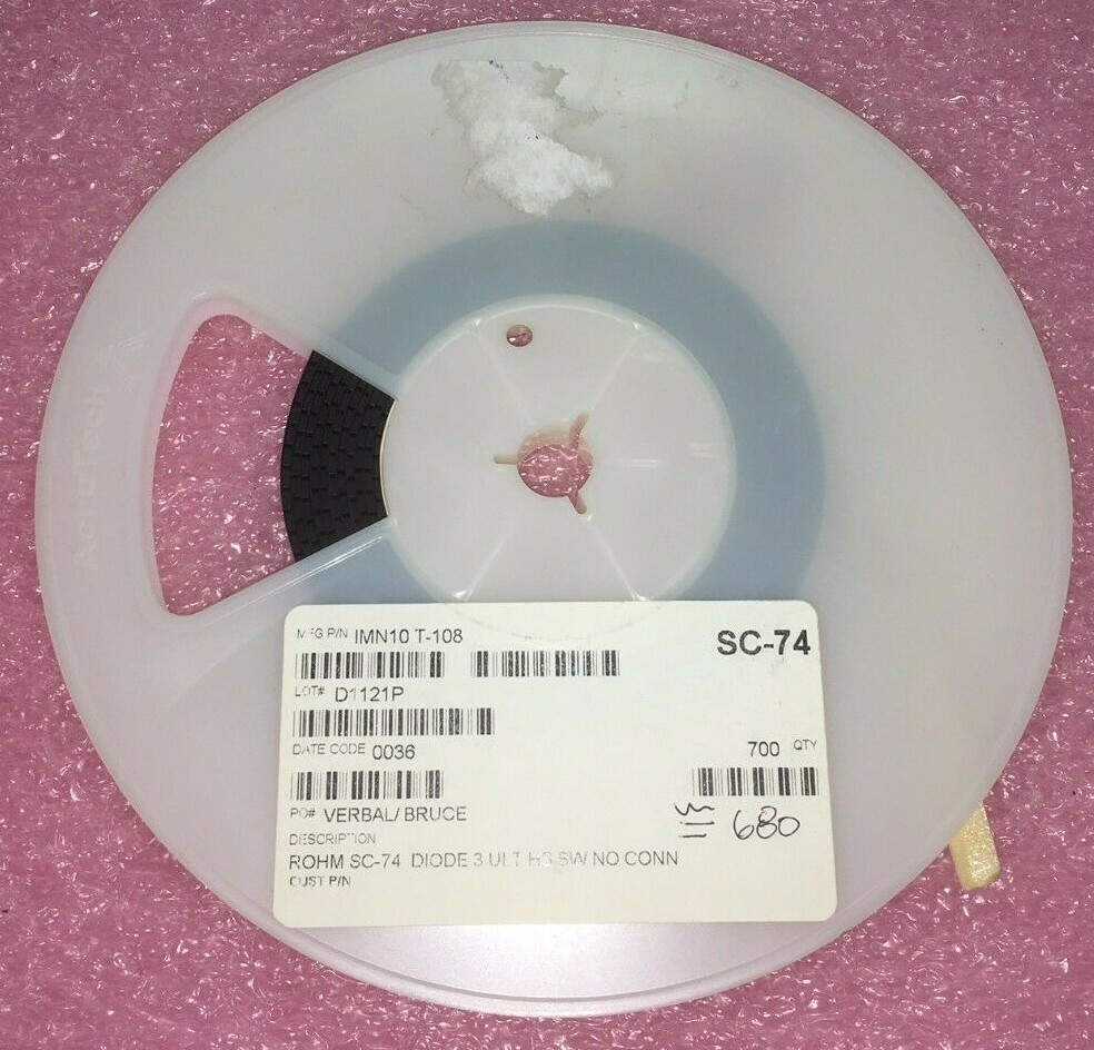 (665 PIECE REEL) IMN10T108, ROHM, DIODE ARRAY GP 80V 100MA 6SMD (665 PIECE REEL) IMN10T108, ROHM, DIODE ARRAY GP 80V 100MA 6SMD