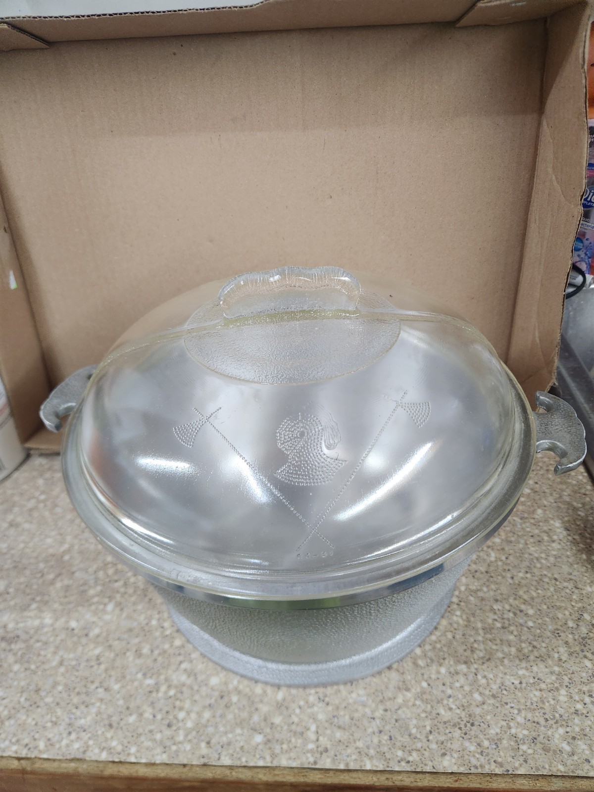 Very Nice Guardian Service Ware 10” Deep Casserole Glass Lid Vintage Very Nice Guardian Service Ware 10” Deep Casserole Glass Lid Vintage