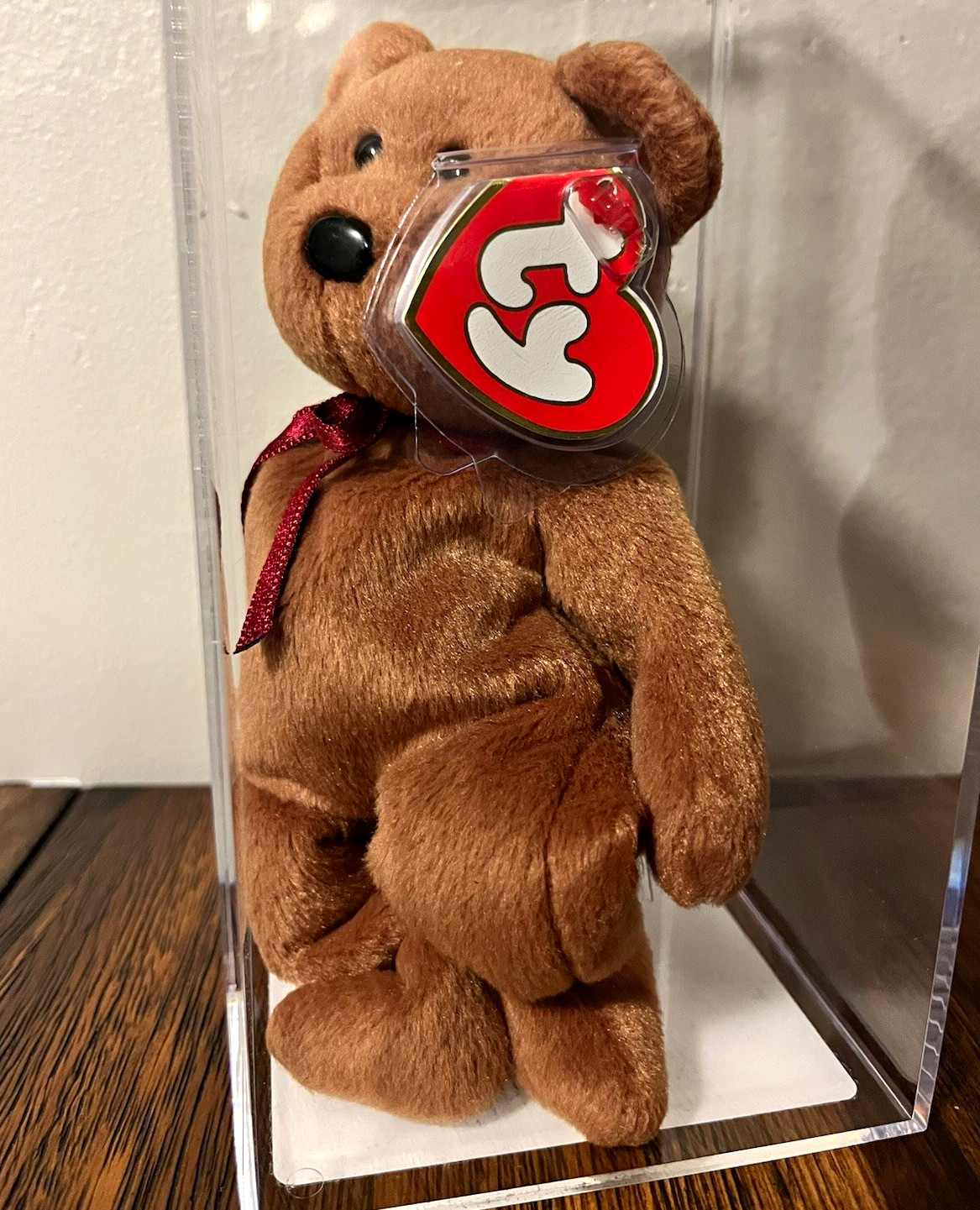 Ty Beanie Baby - TEDDY - NF (new face) Brown Authenticated MWMT MQ 3rd / 1st Gen