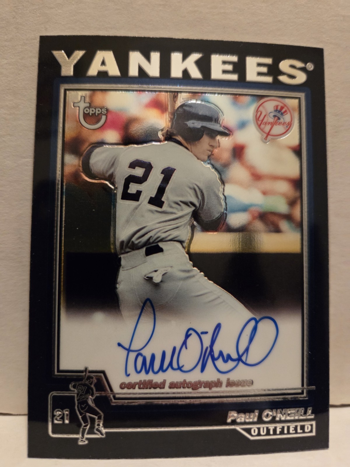 Paul O\'Neill 2004 Topps Chrome Signed On-Card Auto New York Yankees