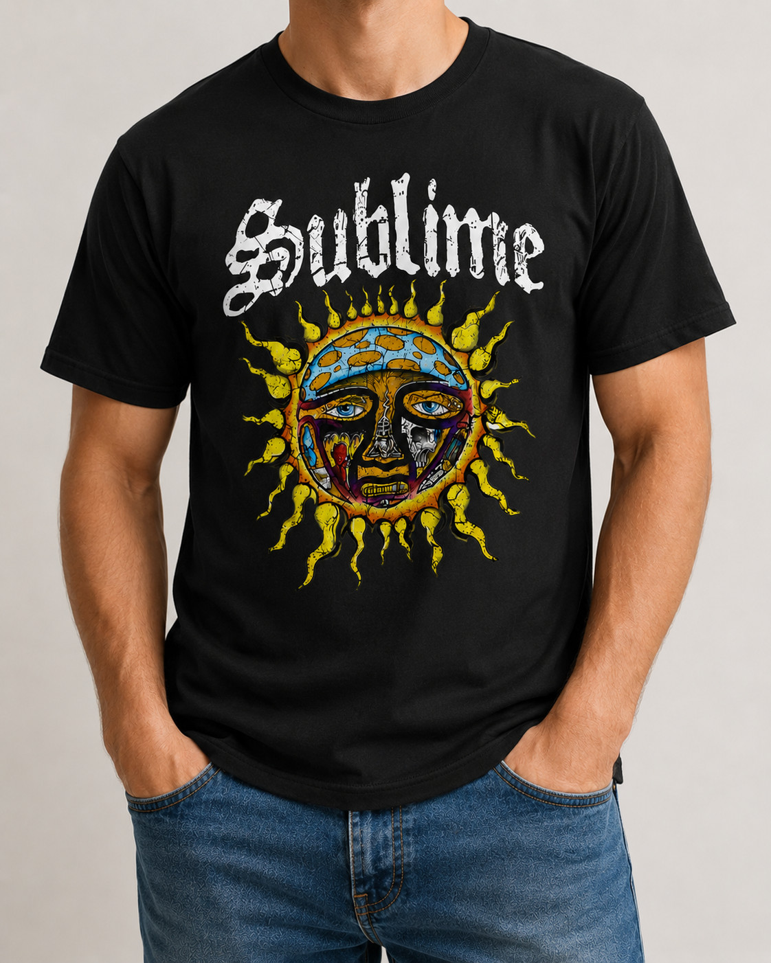 Sublime Sun Logo T-Shirt Retro Ska Punk Rock Graphic Tee Unisex