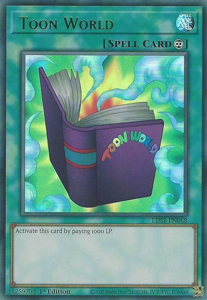 YUGIOH: 1X Toon World (Green) LDS1-EN068 Ultra Rare NM YUGIOH: 1X Toon World (Green) LDS1-EN068 Ultra Rare NM