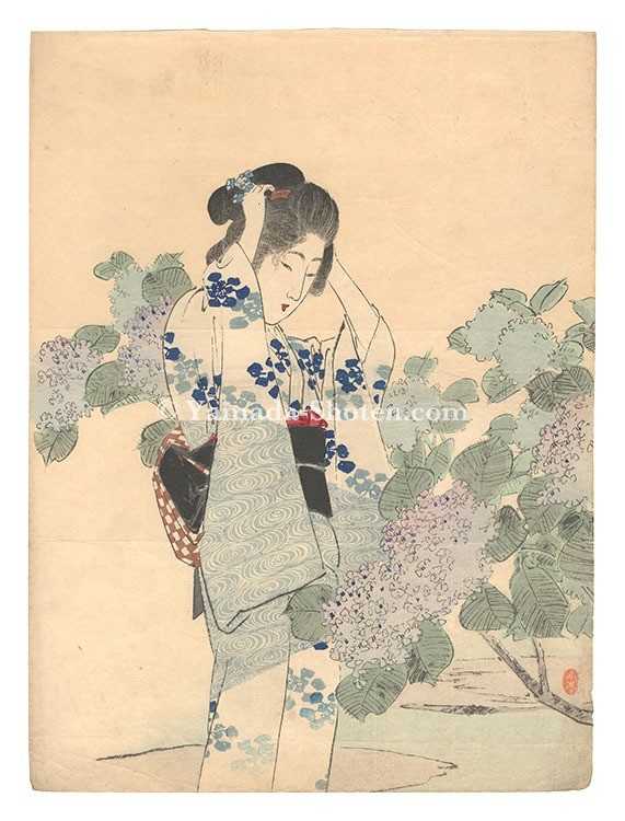 Tsutsui Toshimine Japanese Woodblock Print Kuchi e 1906 Meiji Era Art