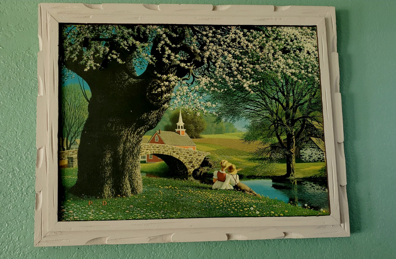 VTG 1968 Paul Dotlefren Arcylic on Canvas Painting Spring Time Original Frame VTG 1968 Paul Dotlefren Arcylic on Canvas Painting Spring Time Original Frame