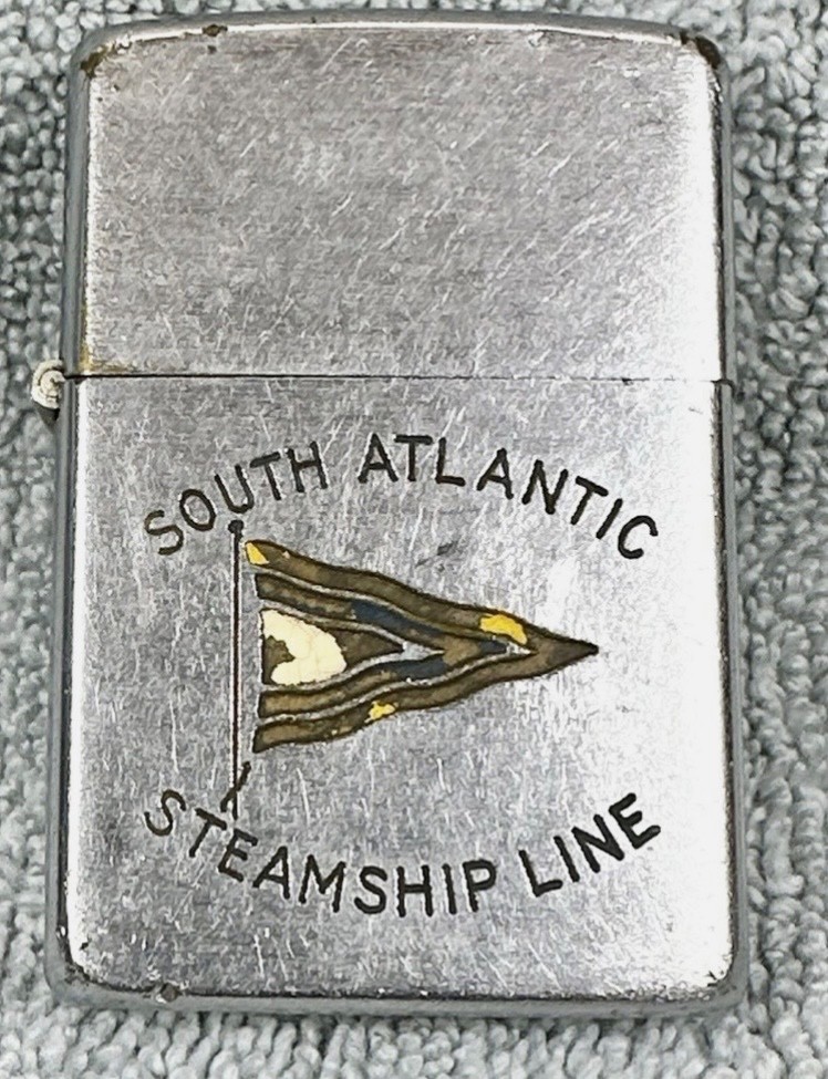 Vintage 1950 - 1953 Zippo Lighter 2032695 SOUTH ATLANTIC STEAMSHIP LINE Vintage 1950 - 1953 Zippo Lighter 2032695 SOUTH ATLANTIC STEAMSHIP LINE