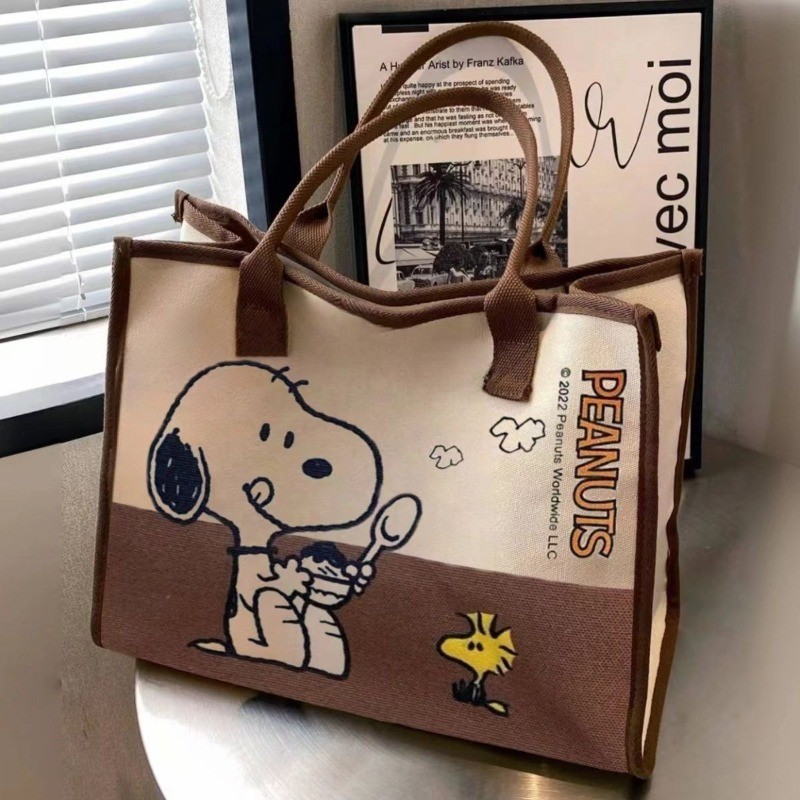 Peanuts Snoopy Joe Cool Large Canvas Tote Shoulder Bag Unisex New Peanuts Snoopy Joe Cool Large Canvas Tote Shoulder Bag Unisex New