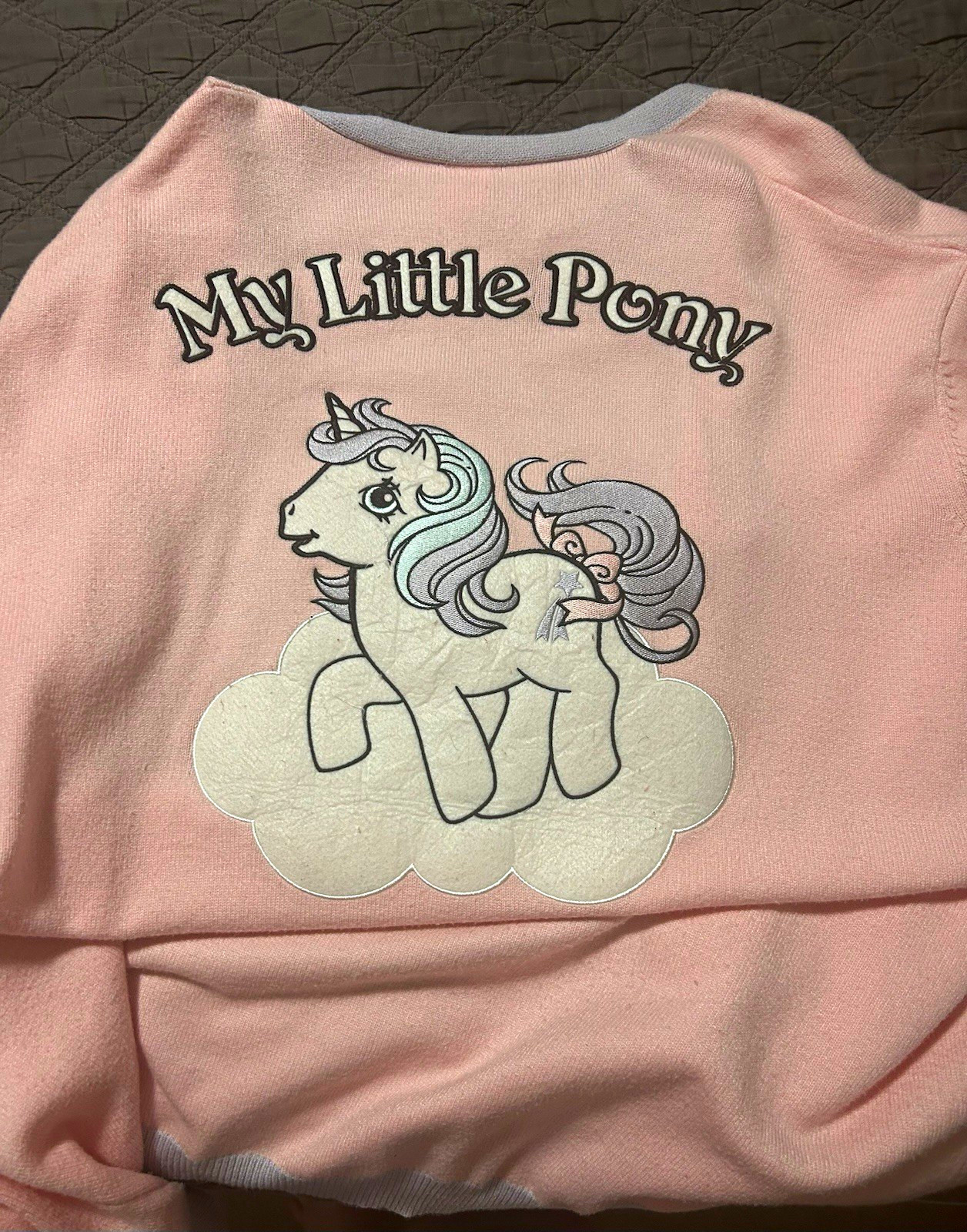 Cakeworthy x My Little Pony Girls V-Neck Button Cardigan Sweater Pink/Gray 2XL