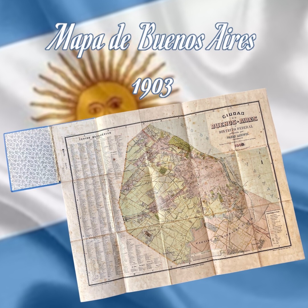 1903 Buenos Aires Map Argentina - Pablo Ludwig 1903 Buenos Aires Map Argentina - Pablo Ludwig