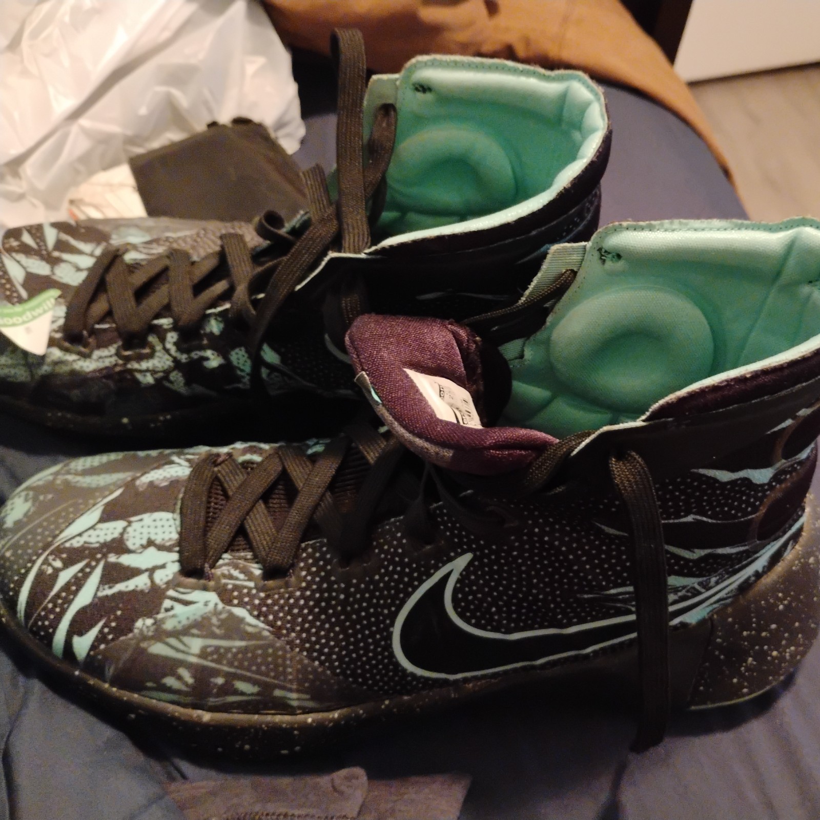 Nike Hyperdunk 2015 PRM Black Green Glow Anthracite Lace Up High Top Sneakers