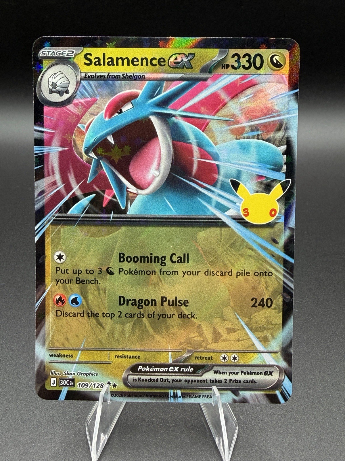 Pokémon TCG Salamence ex 109/128 30th Celebration English NM