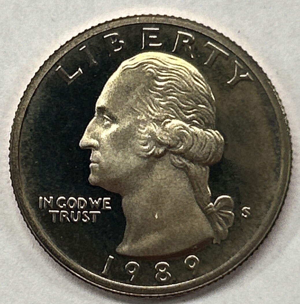 1989 S Proof Washington Quarter From Proof Set With 1989 S Proof Washington Quarter From Proof Set With
