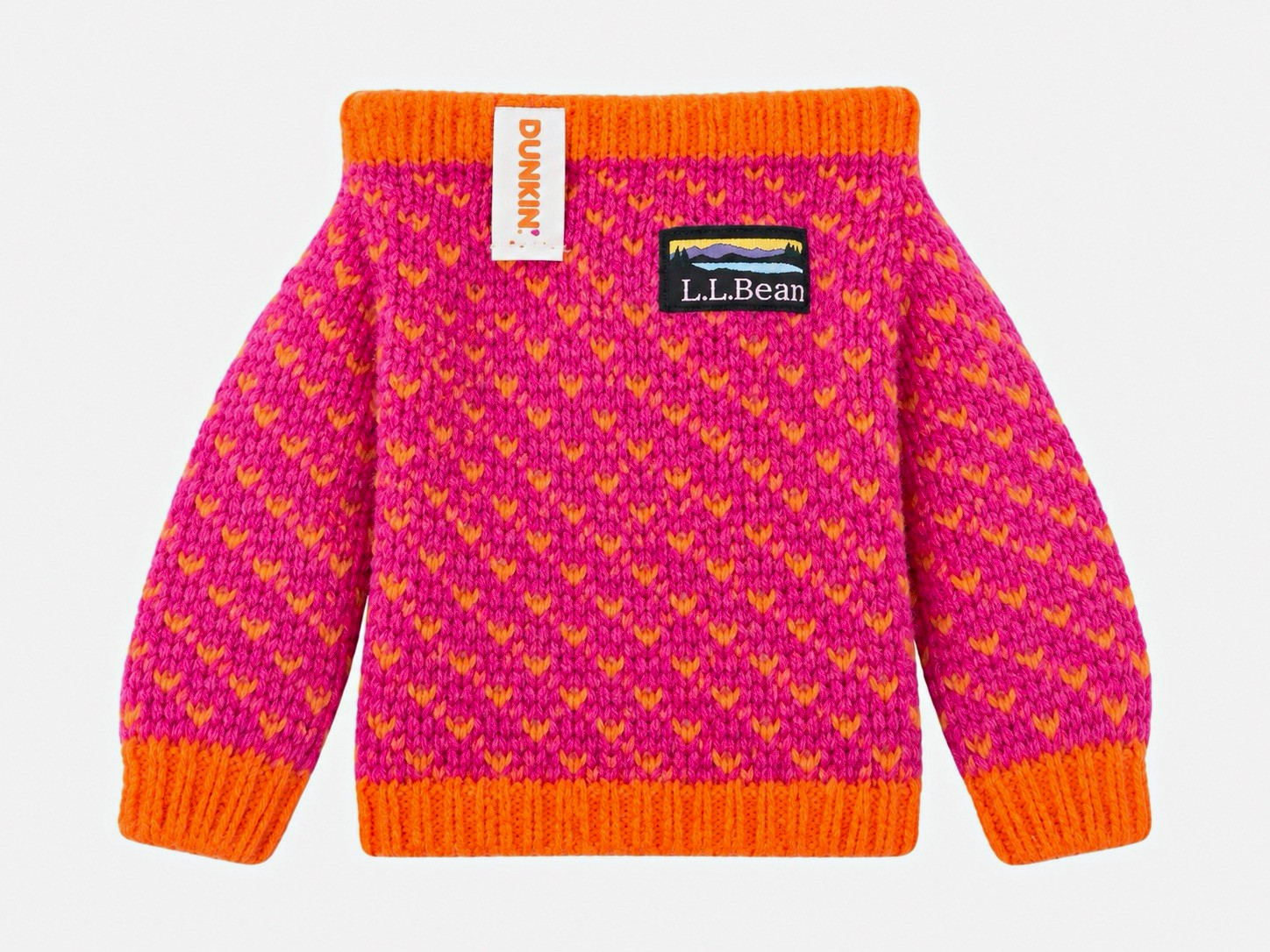 L.L.Bean x Dunkin\' Pink & Orange Knit Doll Sweater Clothing, 1-Piece
