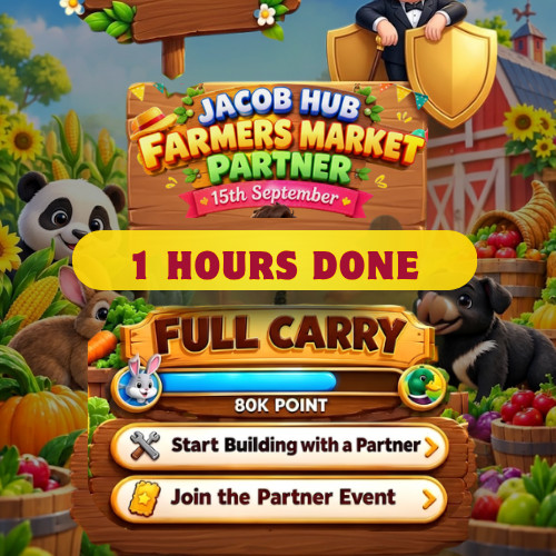 Farmers Market Monopoly Go  - September 15th  -   1Hour Full Carry 80K.  24/7🔥