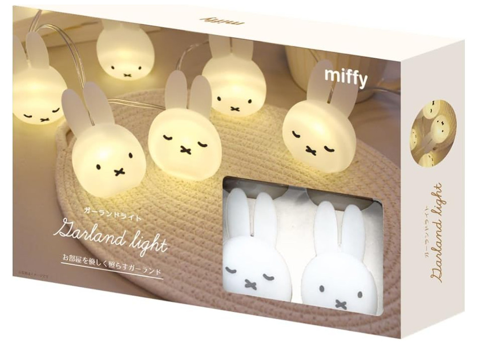 Miffy Face Garland LED Light 8 Lights USB Interior Decor Lighting