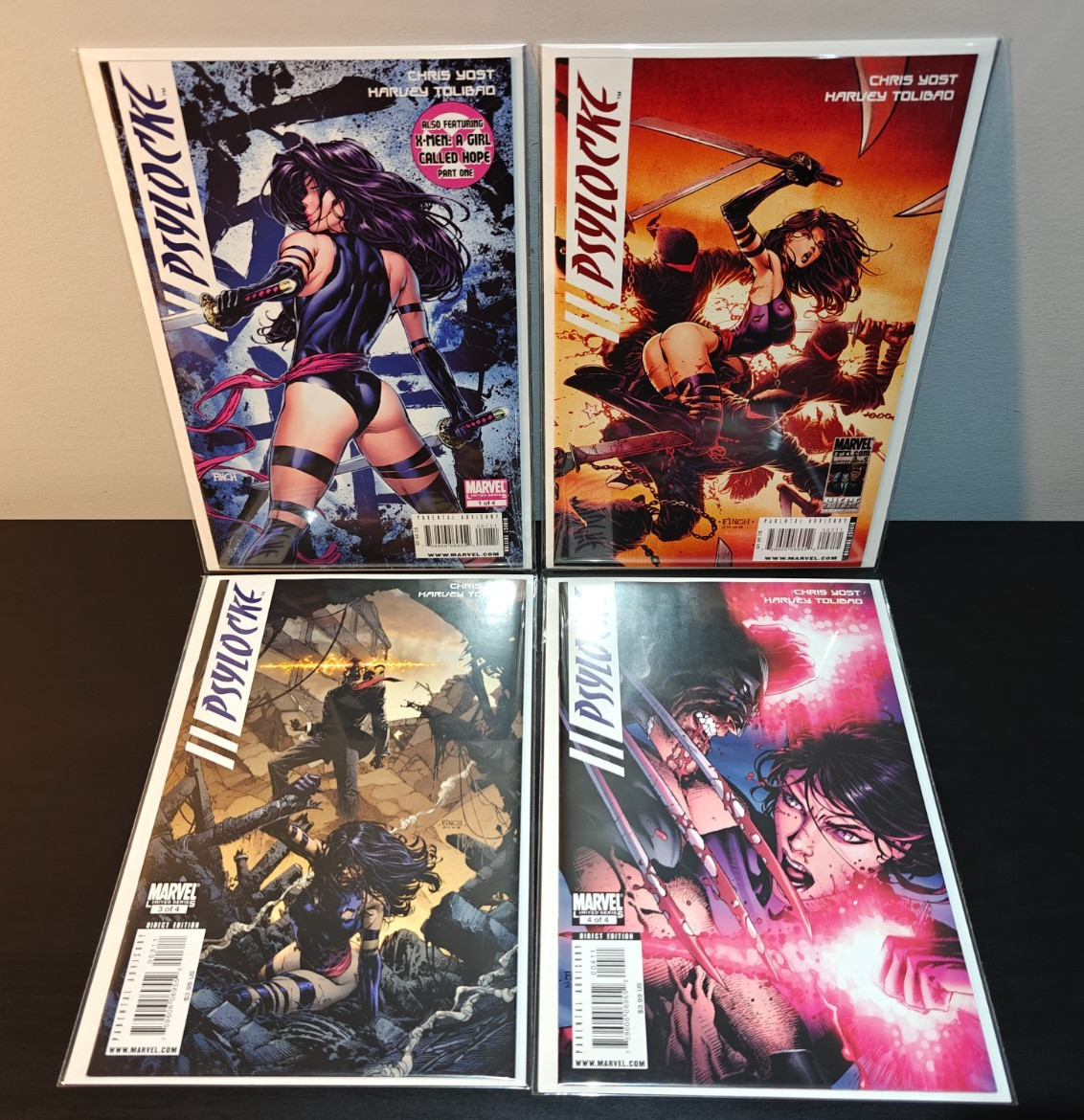 PSYLOCKE # 1 2 3 4 ( 2010 ) YOST,FINCH, TOLIBAO MARVEL COMICS HTF SERIES