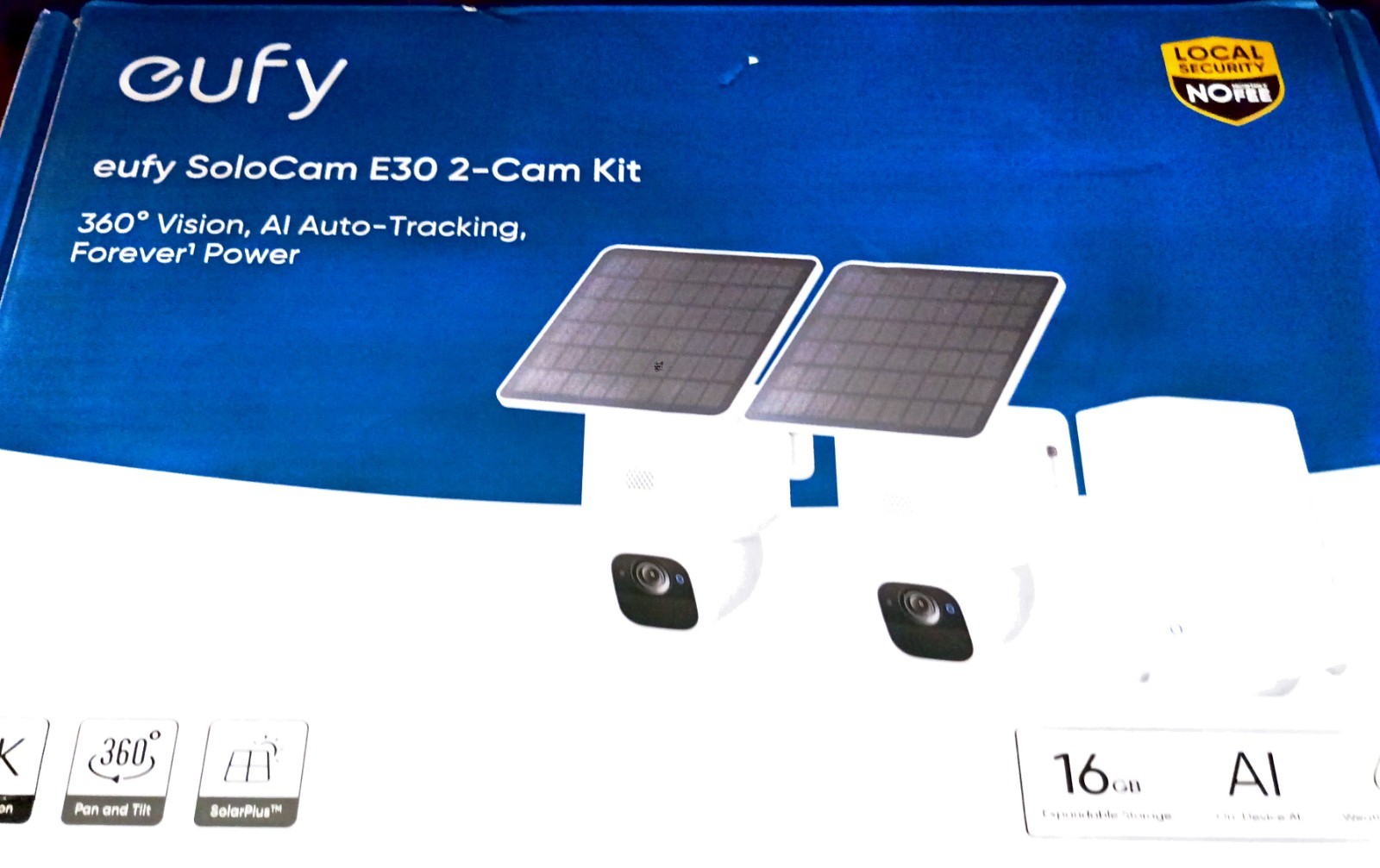 eufy SoloCam E30 2-Cam Kit 2K Solar Camera Outdoor Wireless 360° Pan AI Tracking