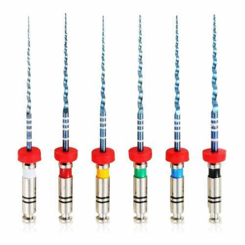 6/pk Vakker Dental Rotary Engine Files NITI Blue Taper Files Assorted 21/25mm