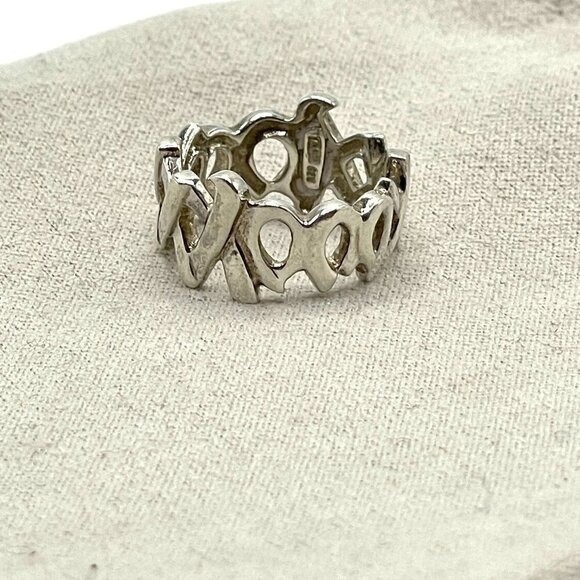 Tiffany & Co. Paloma Picasso Vintage Hugs Kisses Sterling .925 Band Ring Size 5
