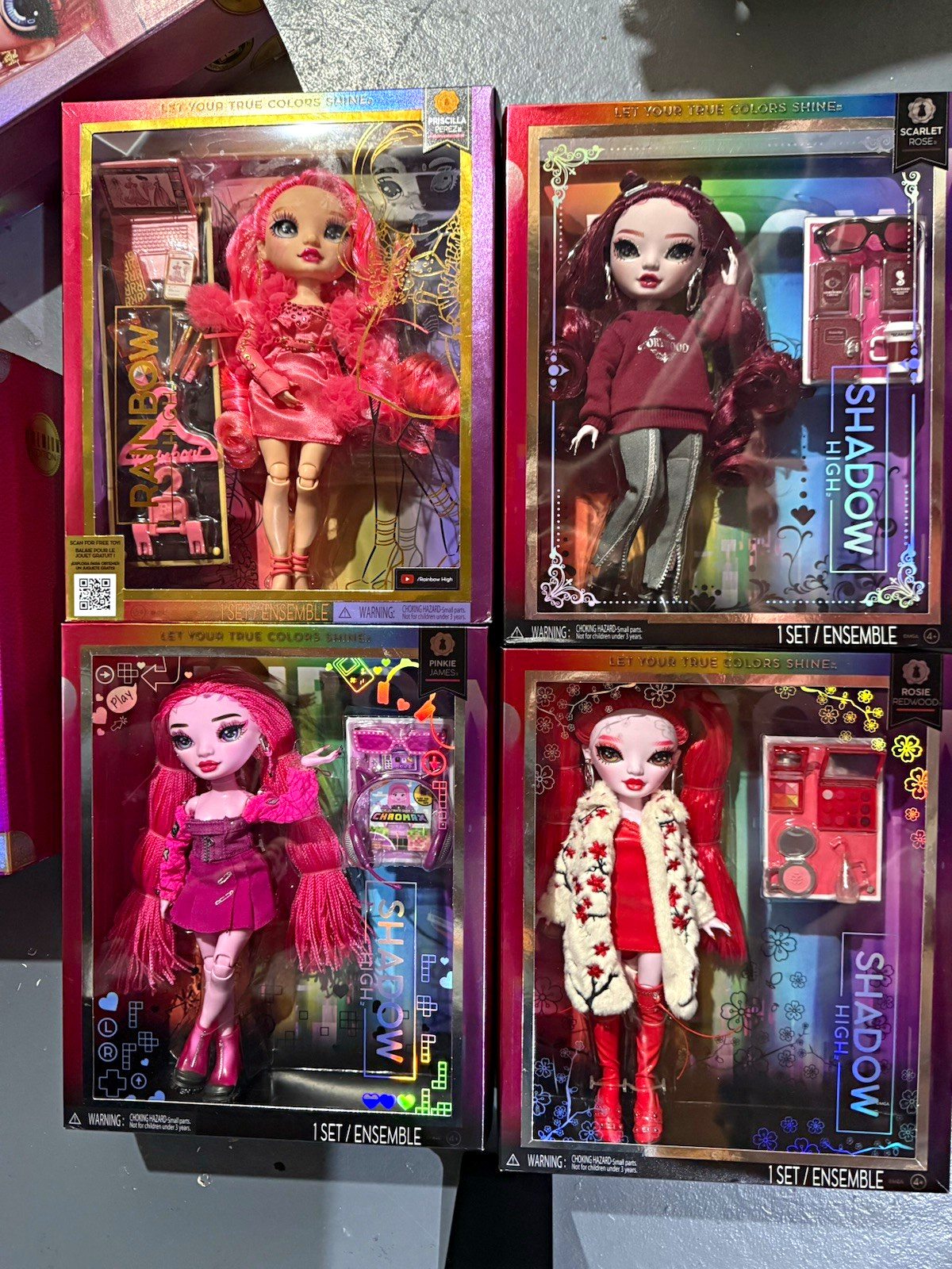 Rainbow High Fashion Dolls Lot of 4, Accessories, Original Unopened Boxes