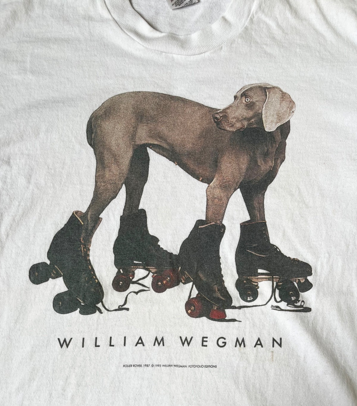 Vintage 90s RARE William Wegman Roller Rover Funny Dog Photography T-Shirt Large