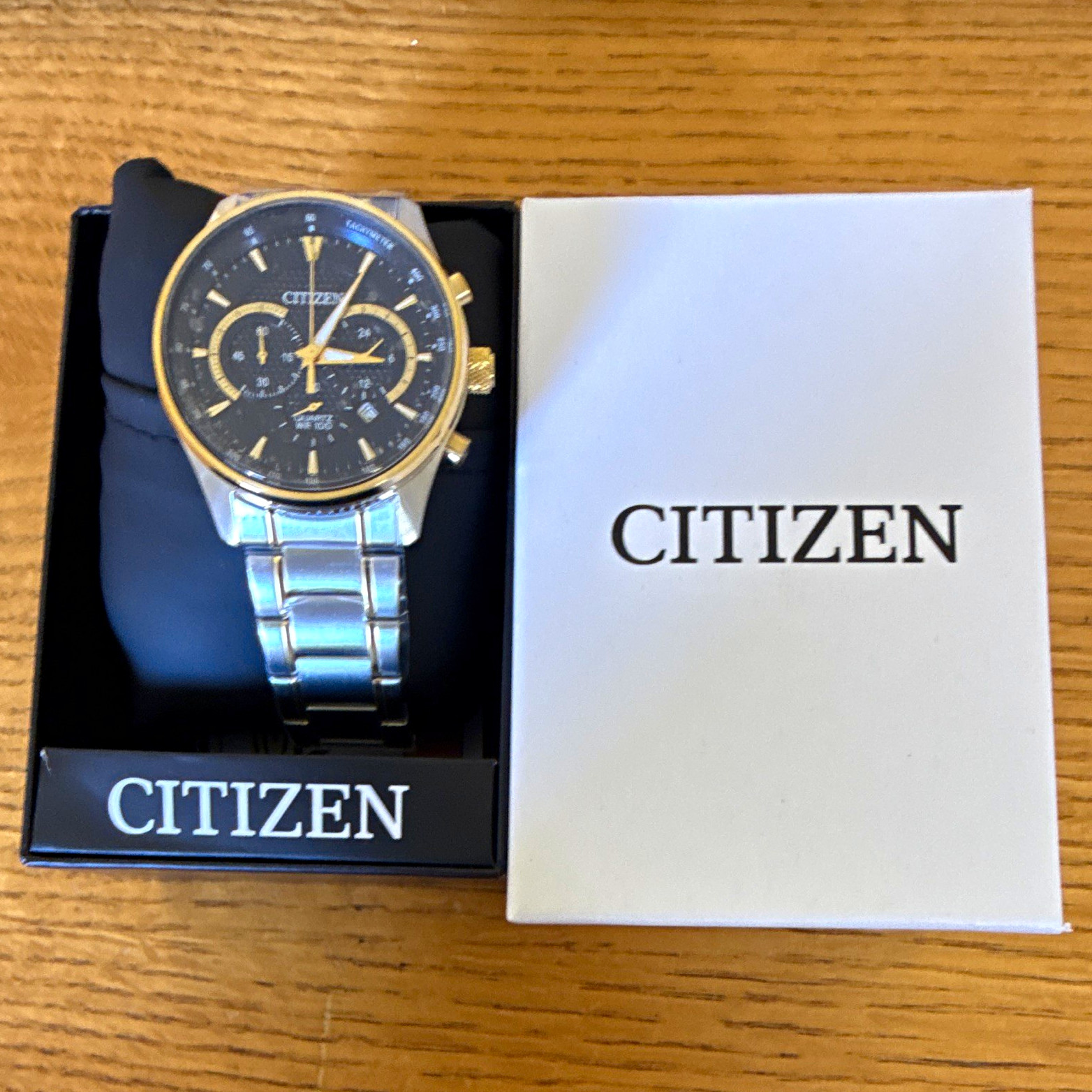 Citizen Chronograph AN8194-51L Two Tone Blue Gold Watch BNIB Wrapped New Tag