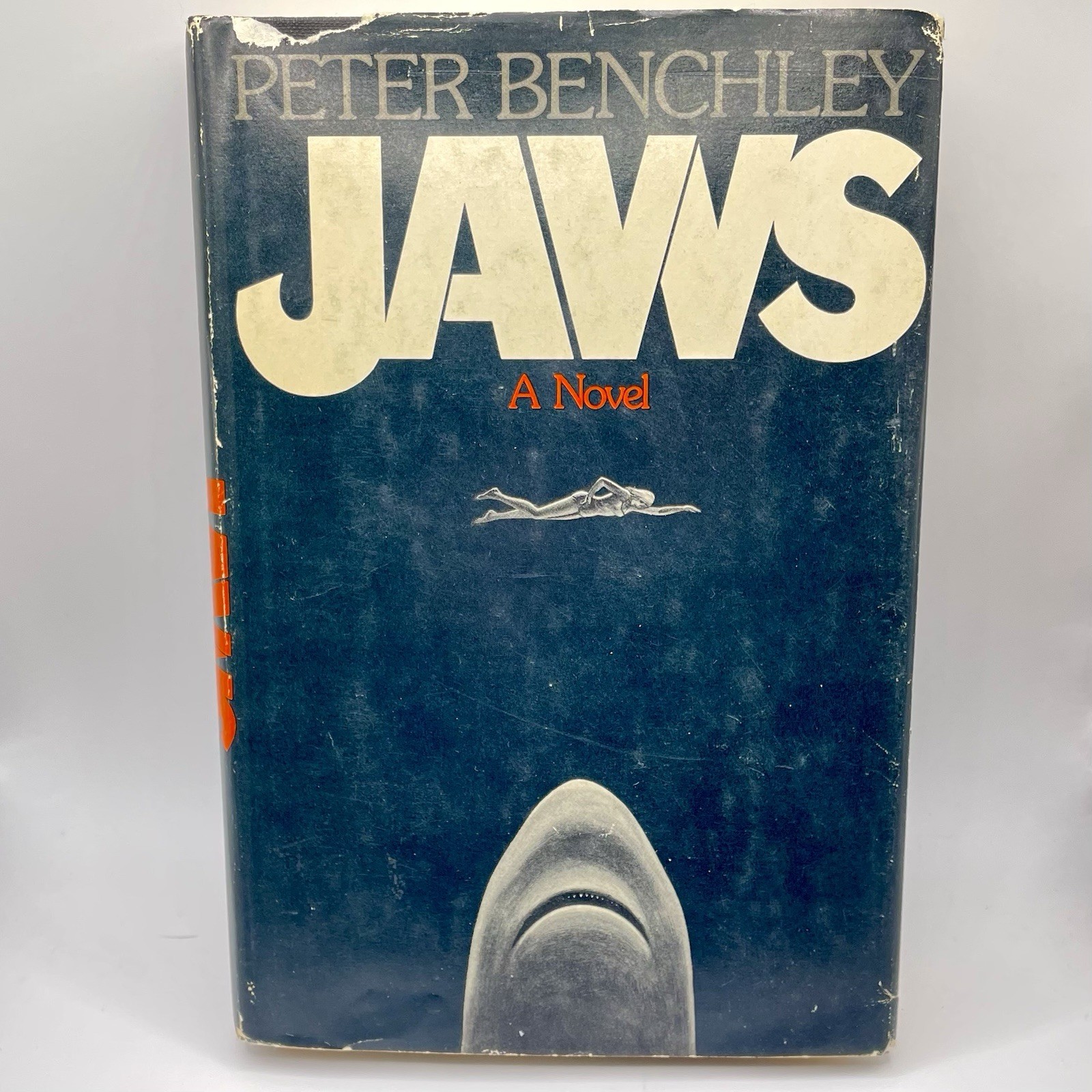 Jaws A Novel by Peter Benchley Hardcover 1974 Edition Early Print W Dust Jacket