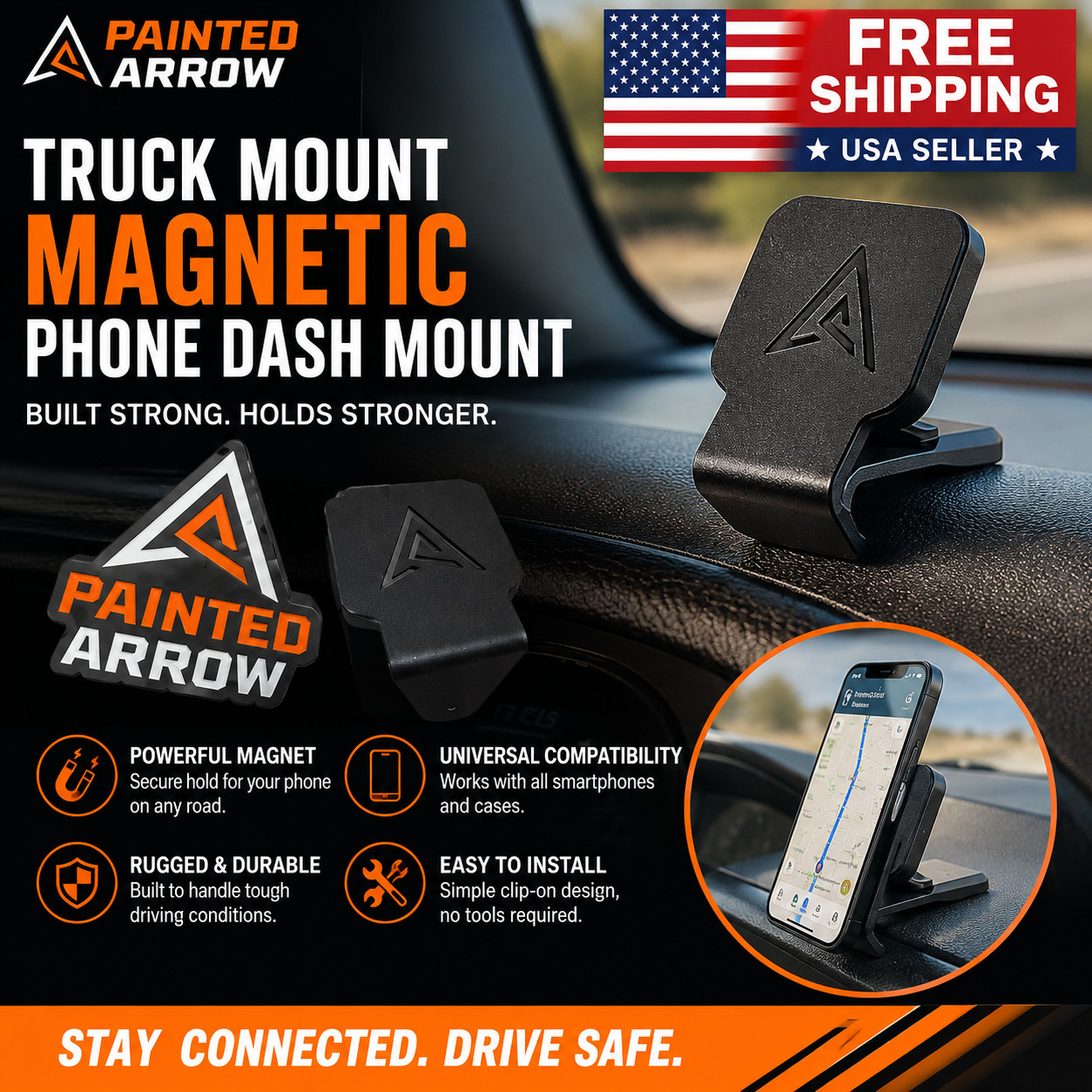 Painted Arrow Truck Mount Magnetic Phone Dash Mount