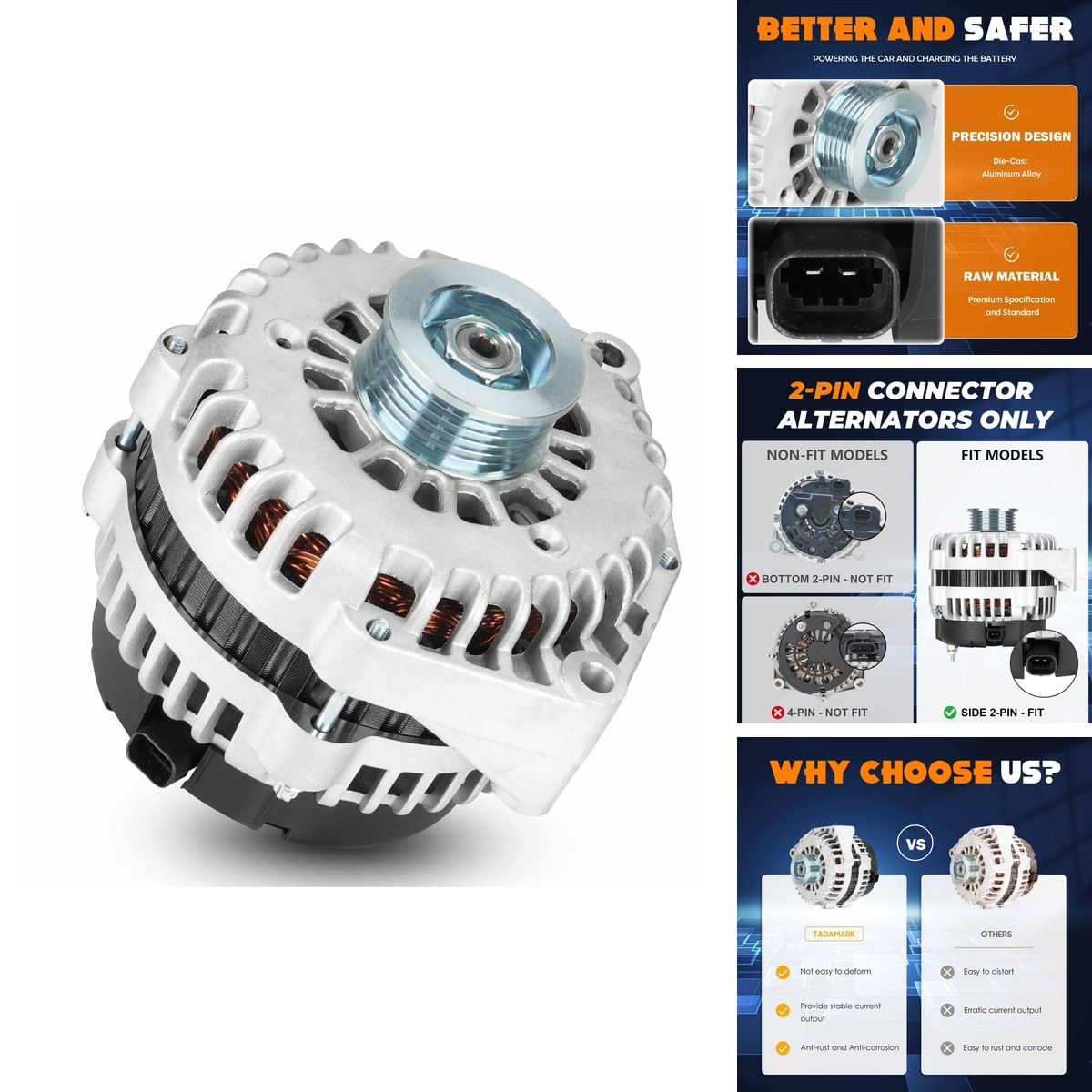 TadaMark Alternator (145 Amp, 2-Pin Plug) 2005-2007 Chevrolet Silverado TadaMark Alternator (145 Amp, 2-Pin Plug) 2005-2007 Chevrolet Silverado
