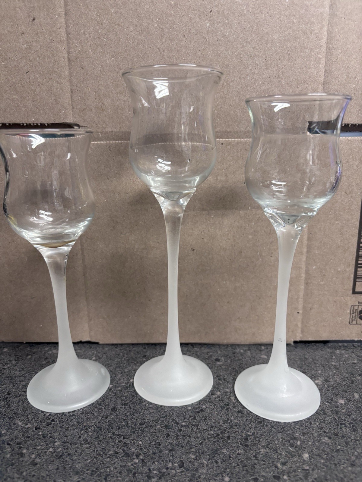 VTG PartyLite Iced Crystal Trio Candle Holders Set 3 Frosted Glass Votive P9248 VTG PartyLite Iced Crystal Trio Candle Holders Set 3 Frosted Glass Votive P9248