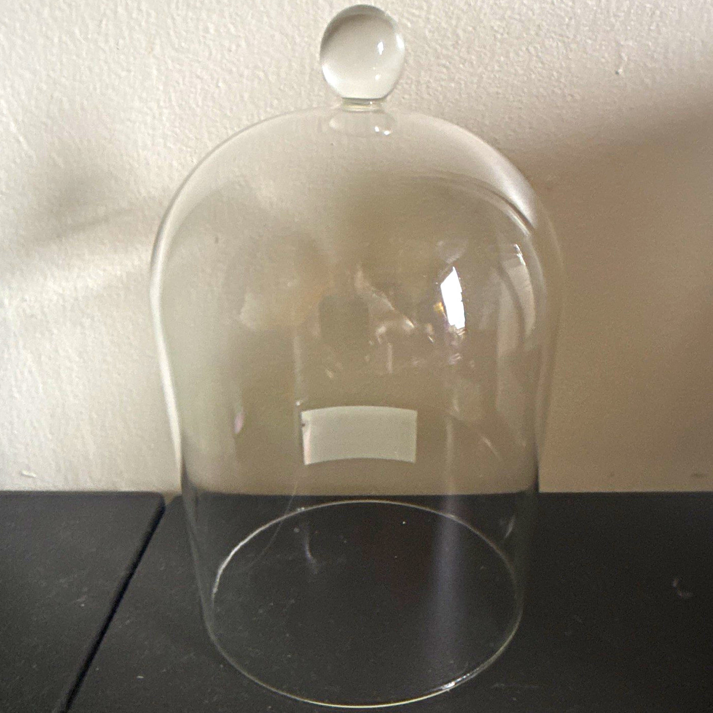 Porch View Home Clear Glass Cloche Dome w/ Knob Top 8”x 4.5” PHDEAC220367