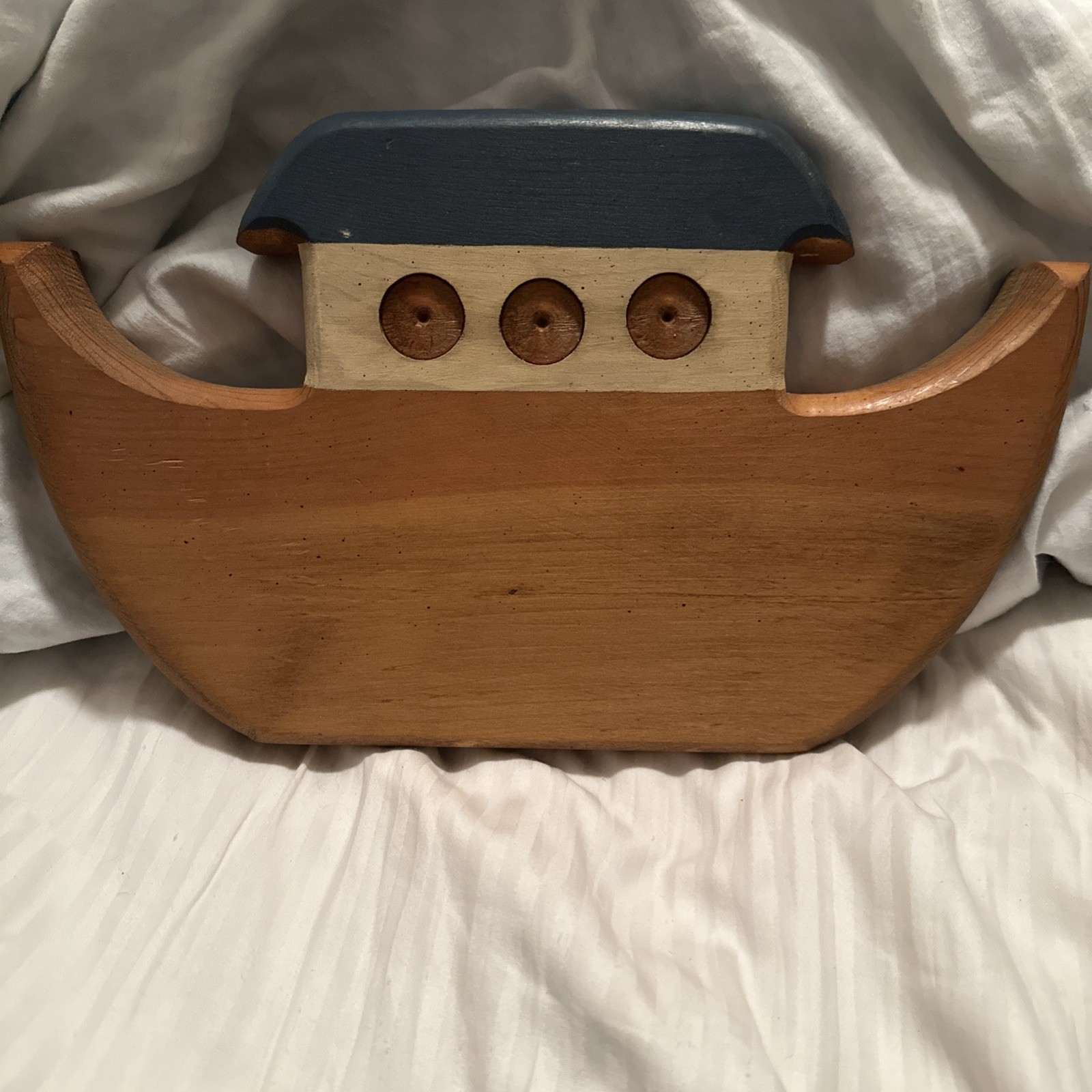 Vintage Noah's Ark , Animals Folk Art Wooden Hand Made Painted Toy Bible Story