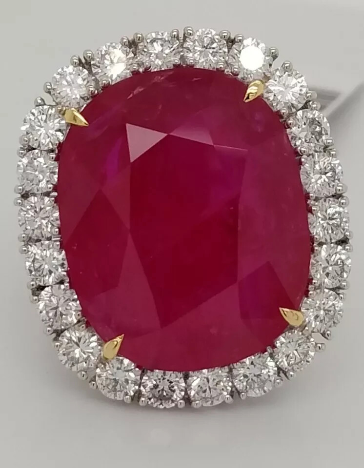 11.80 Ct Real Natural Ruby Diamond Engagement Ring 14K Real White Gold Size 7 11.80 Ct Real Natural Ruby Diamond Engagement Ring 14K Real White Gold Size 7